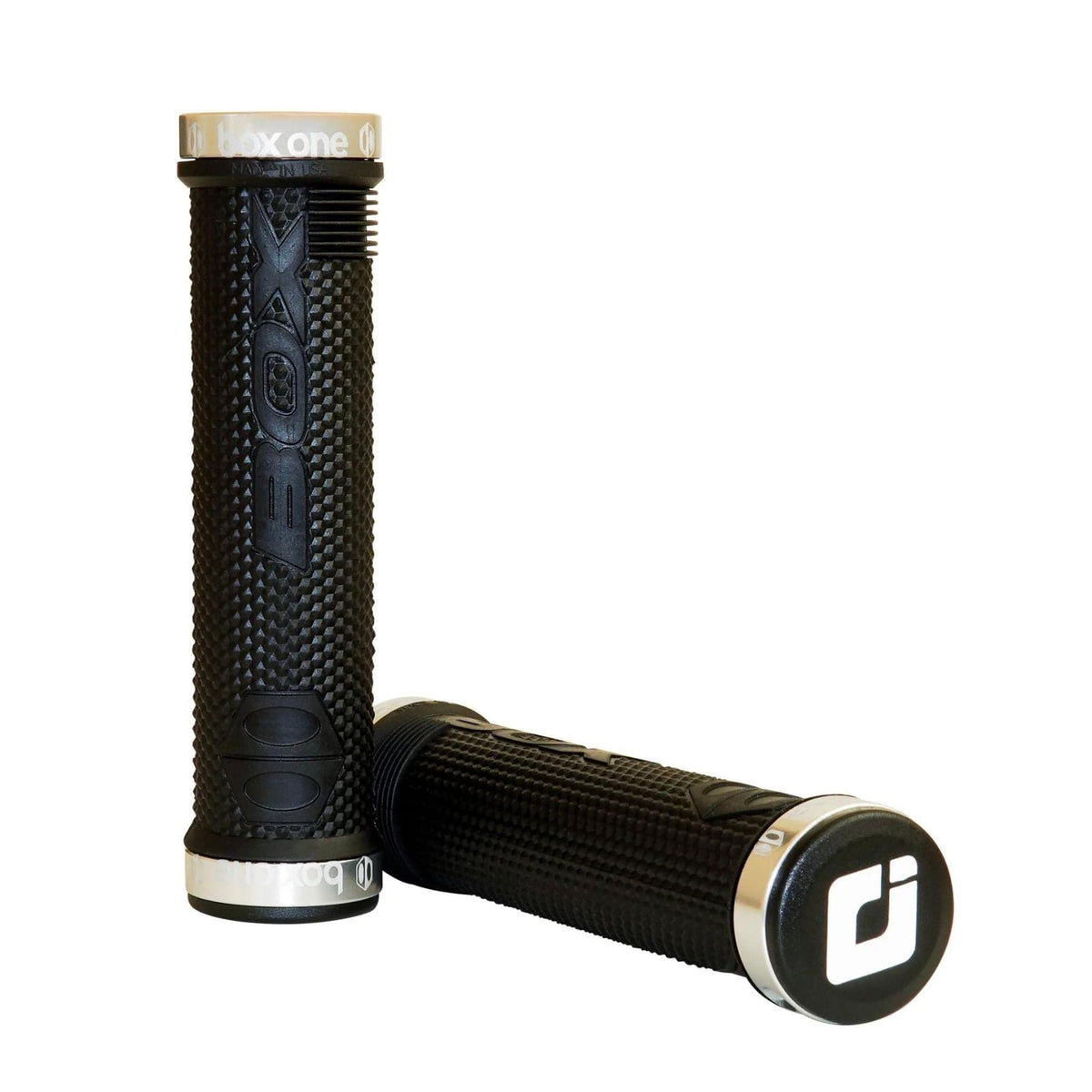Box One NO Flange Lock On Grips 130mm - Black/Silver