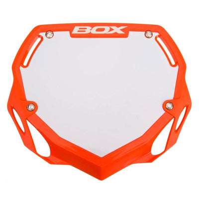 Box One BMX Racing Number Plate - Orange Large 8Lines Shop - Fast Shipping