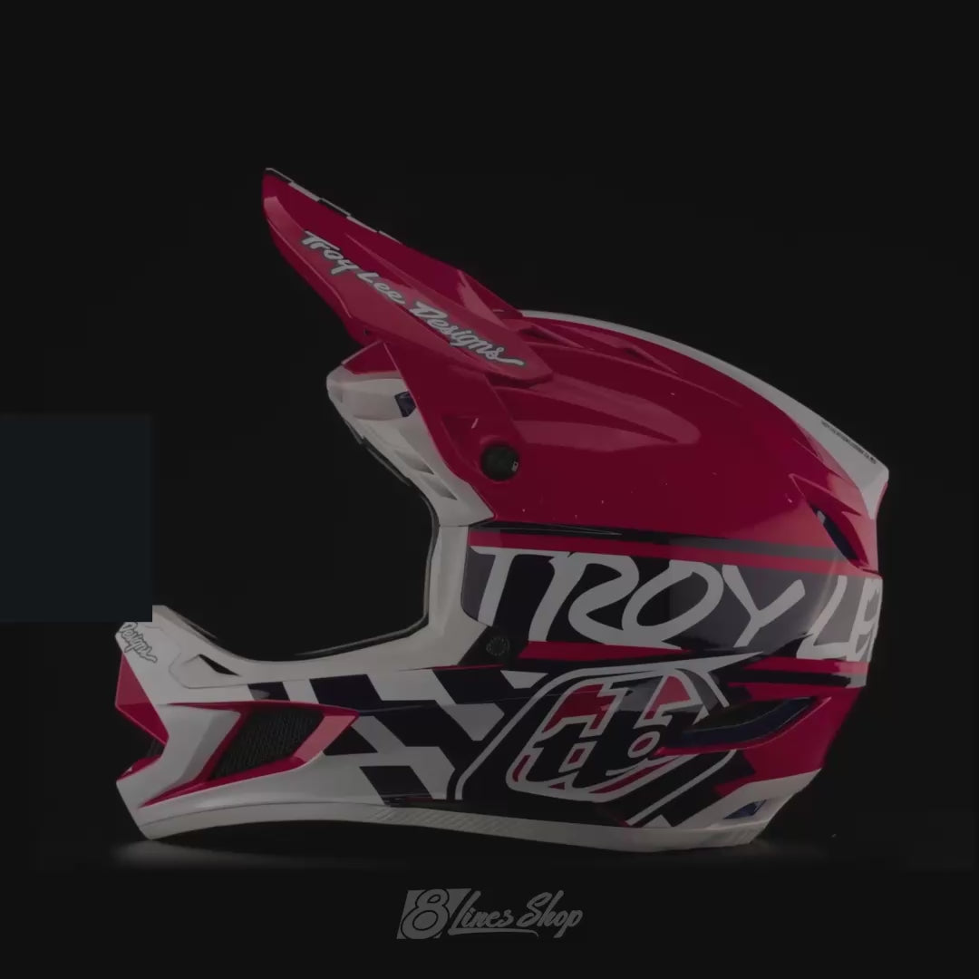 TLD D4 Polyacrylite MIPS Helmet Fifty-50 - White/Red | 8Lines Shop - Fast Shippnig World Wide!