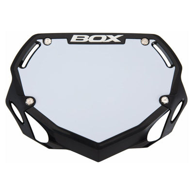 Box One BMX Racing Number Plate - Black Small 8Lines Shop - Fast Shipping