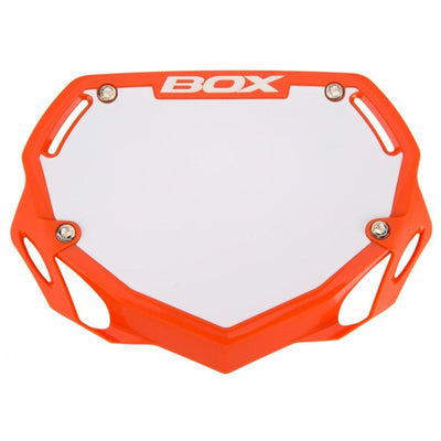 Box One BMX Racing Number Plate - Orange Small 8Lines Shop - Fast Shipping