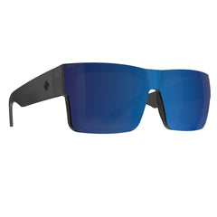 SPY CYRUS SWITCH Sunglasses, Happy Lens - Gray & Gray Green Blue Mirror - front three-quarter view of the translucent gunmetal frame
