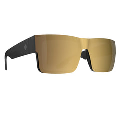 SPY CYRUS SWITCH Sunglasses, Happy Lens - Gray Green & Bronze Gold Mirror - front three-quarter view of the matte black frame