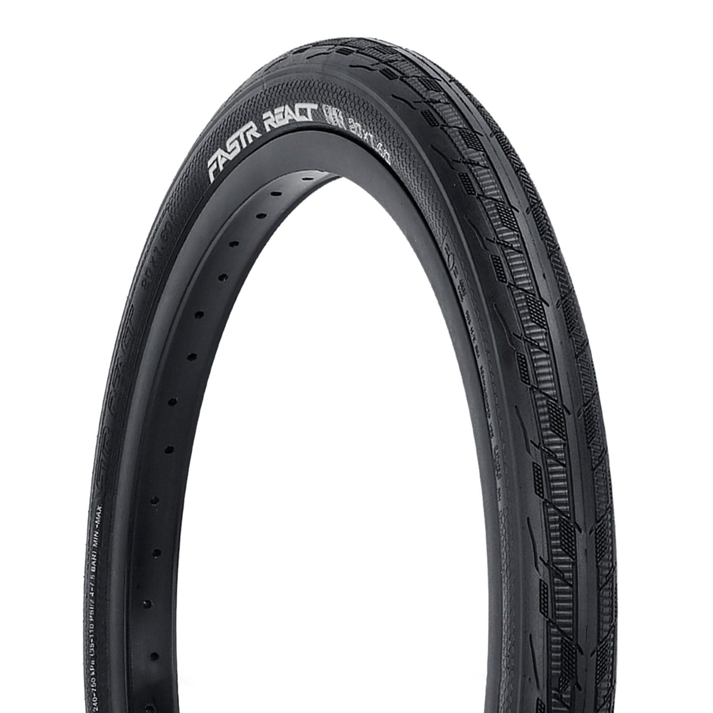 Tioga FASTR React BLK LBL 120 TPI Folding BMX Race Tyre 20" 8Lines Shop - Fast Shipping