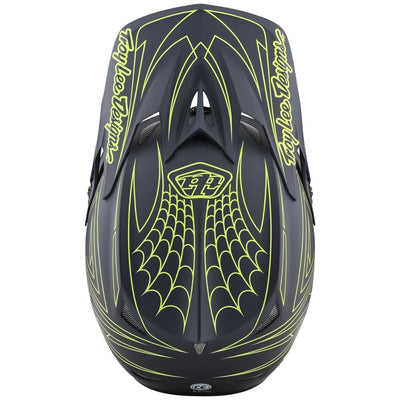 Troy Lee Desgins D3 Fiberlite Helmet Visor Spiderstripe - Gray/Yellow 8Lines Shop - Fast Shipping