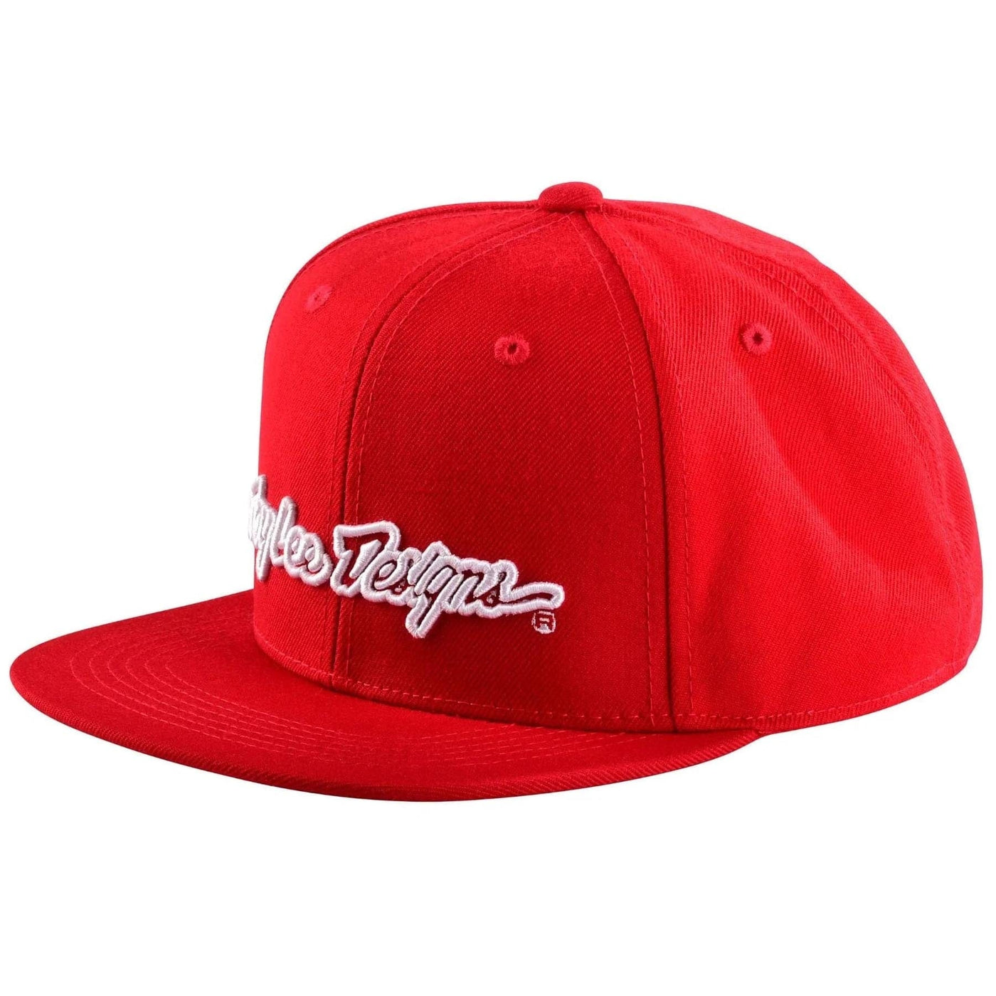 Troy Lee Designs Flat Bill Snapback Youth Signature Hat - Red/White 8Lines Shop - Fast Shipping