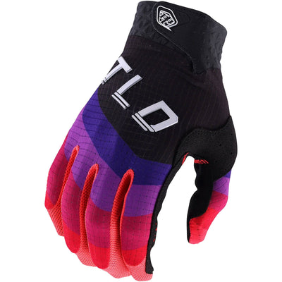 Troy Lee Designs Gloves Youth AIR Reverb Black/Glo Red 8Lines Shop - Fast Shipping