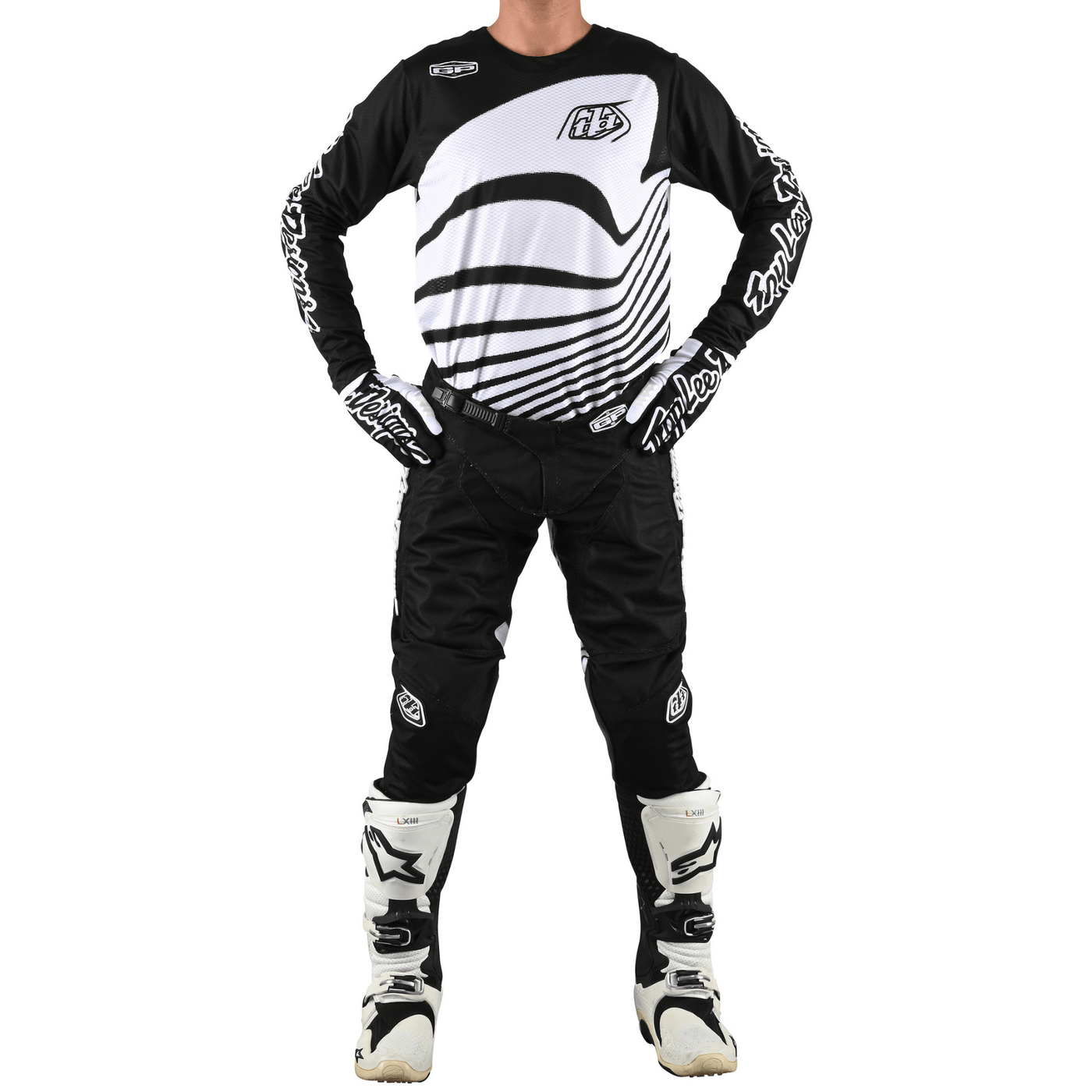 Troy Lee Designs GP AIR Pants Drift - Black/White 8Lines Shop - Fast Shipping