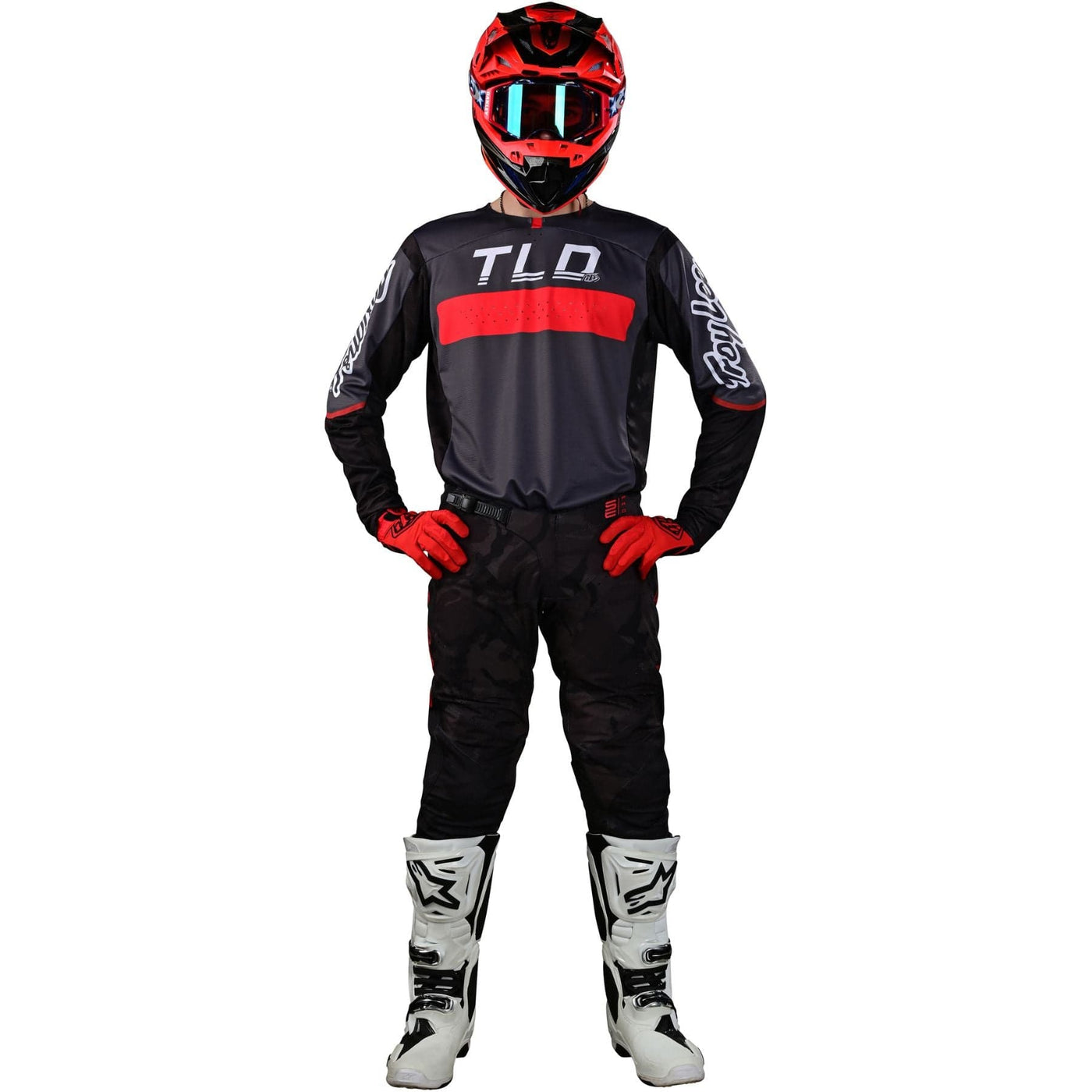 Troy Lee Designs SE PRO Jersey Grid Camo - Black/Gray 8Lines Shop - Fast Shipping