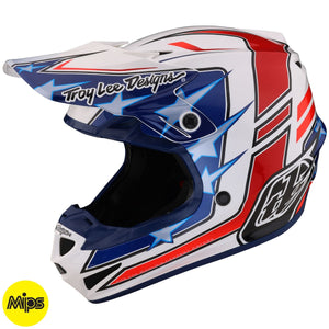 Troy Lee Designs SE4 Polyacrylite Helmet Flagstaff - White 8Lines Shop - Fast Shipping