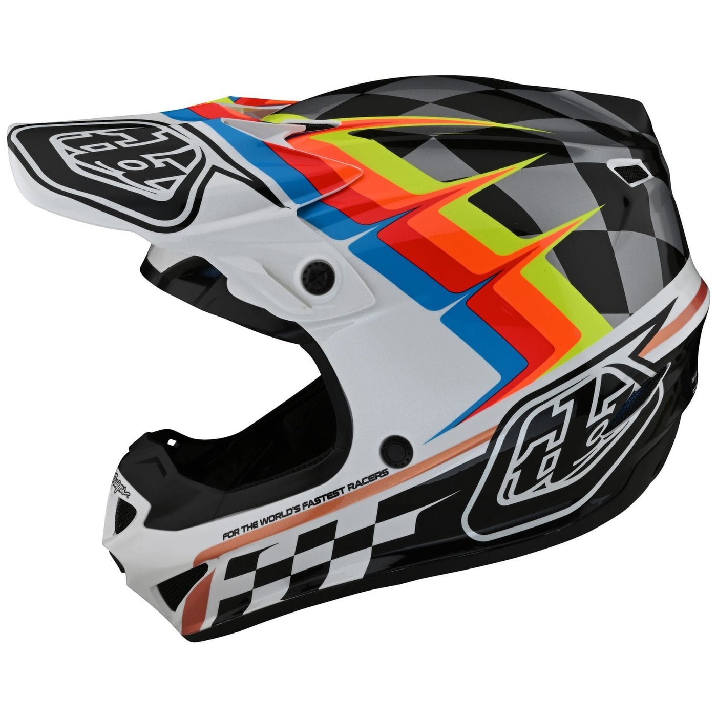 Troy Lee Designs SE4 Polyacrylite Helmet Warped - White 8Lines Shop - Fast Shipping