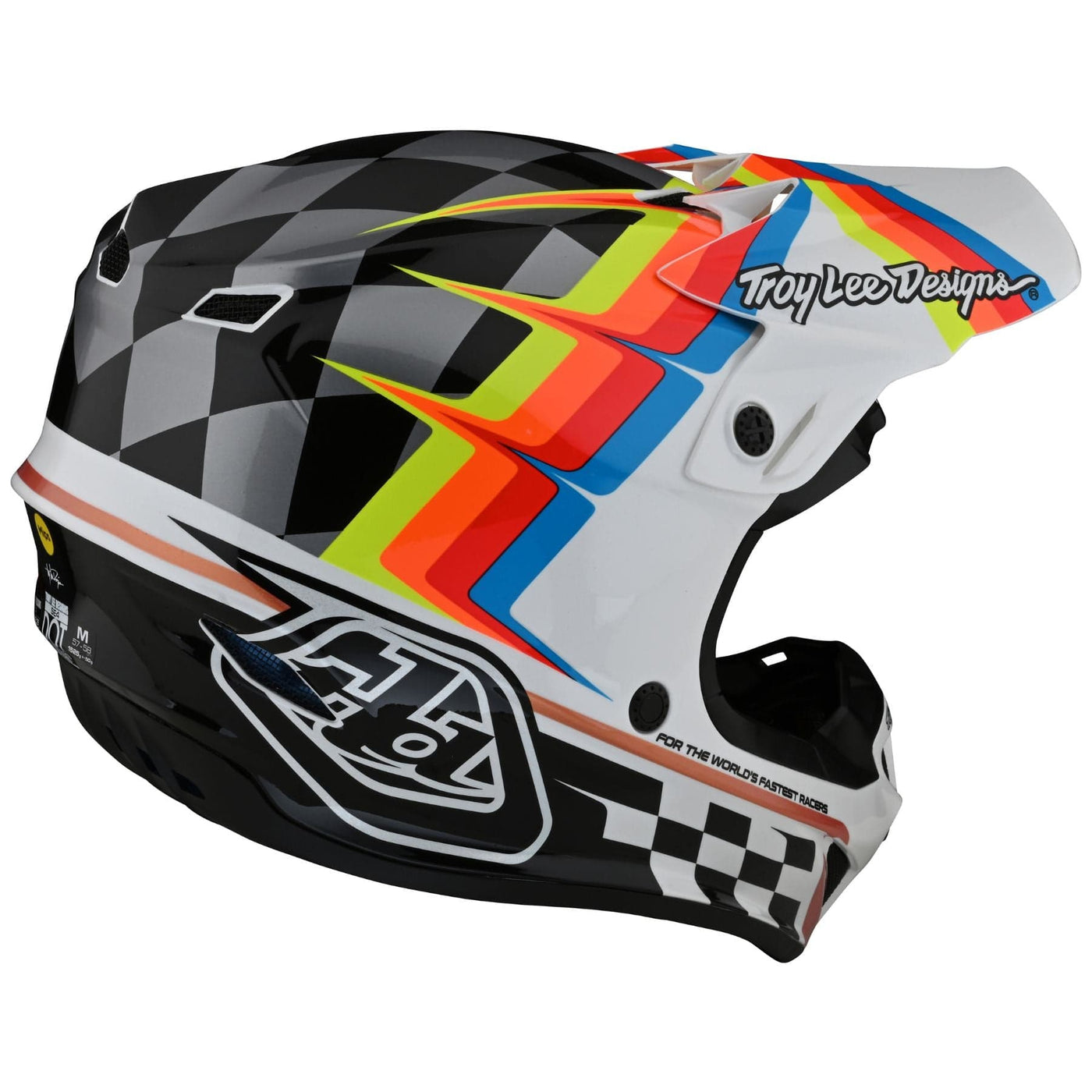 Troy Lee Designs SE4 Polyacrylite Helmet Warped - White 8Lines Shop - Fast Shipping