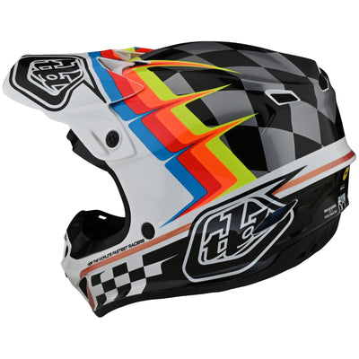 Troy Lee Designs SE4 Polyacrylite Helmet Warped - White 8Lines Shop - Fast Shipping