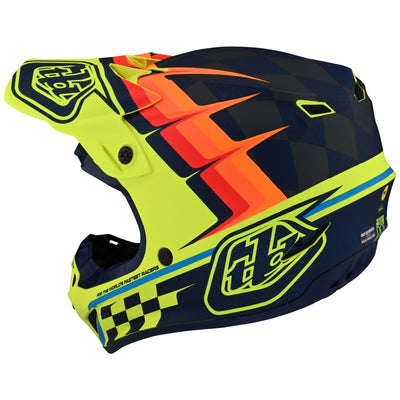 Troy Lee Designs SE4 Polyacrylite Helmet  Warped - Yellow 8Lines Shop - Fast Shipping