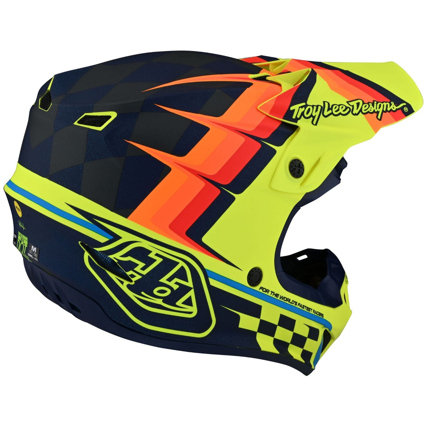 Troy Lee Designs SE4 Polyacrylite Helmet  Warped - Yellow 8Lines Shop - Fast Shipping