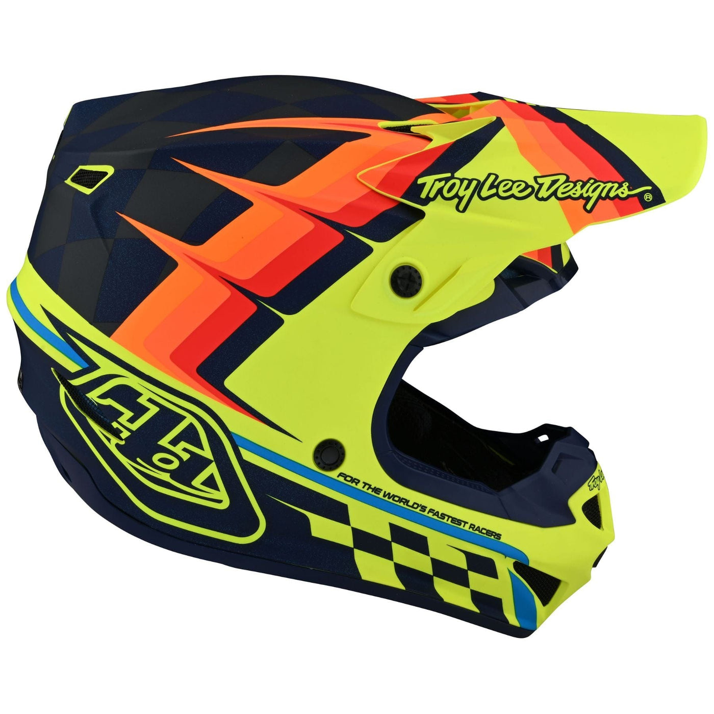 Troy Lee Designs SE4 Polyacrylite Helmet  Warped - Yellow 8Lines Shop - Fast Shipping