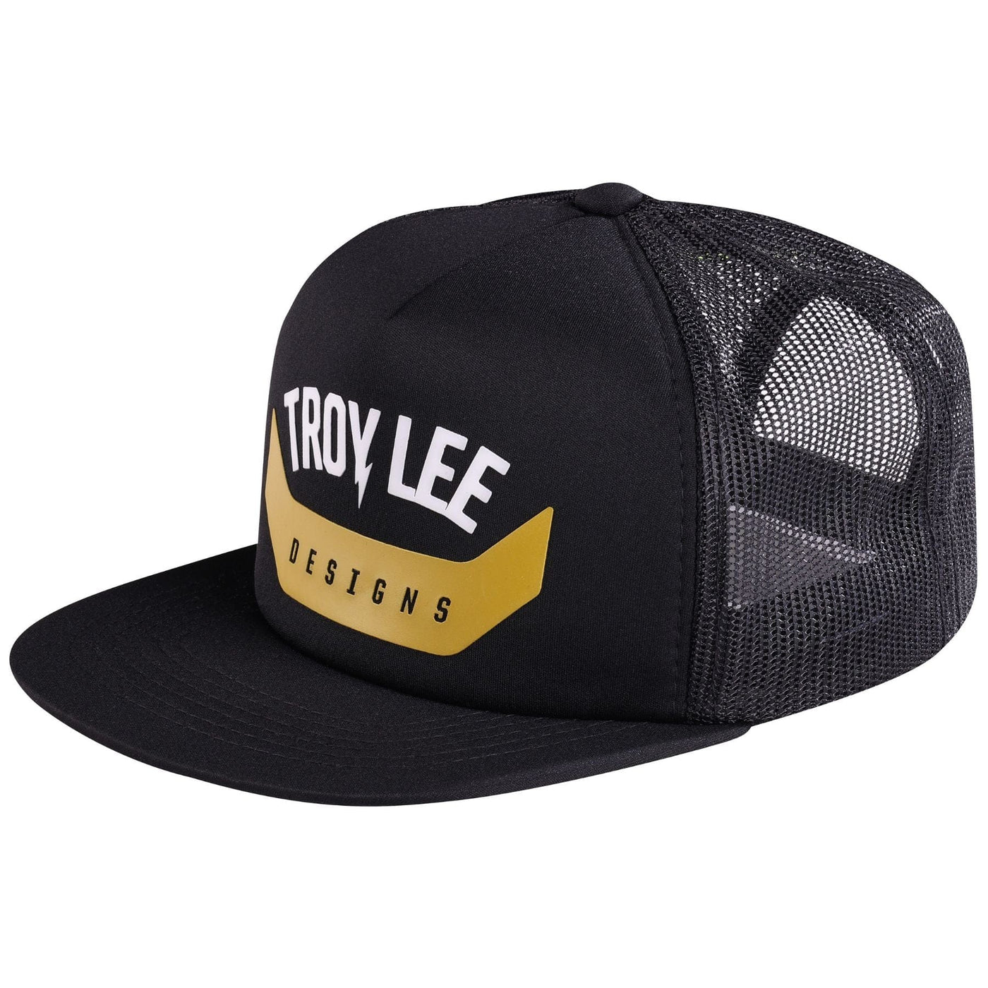 Troy Lee Designs Trucker Arc Snapback Hat - Black/Gold 8Lines Shop - Fast Shipping