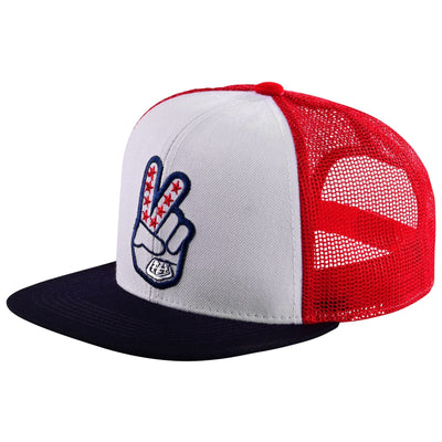 Troy Lee Designs Trucker Peace Out Snapback Hat - Red/White 8Lines Shop - Fast Shipping