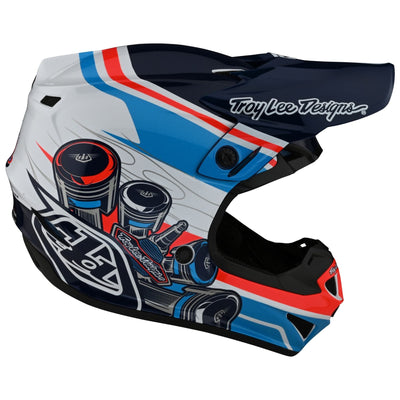 Troy Lee SE4 Polyacrylite Helmet Skooly - Blue/Orange 8Lines Shop - Fast Shipping