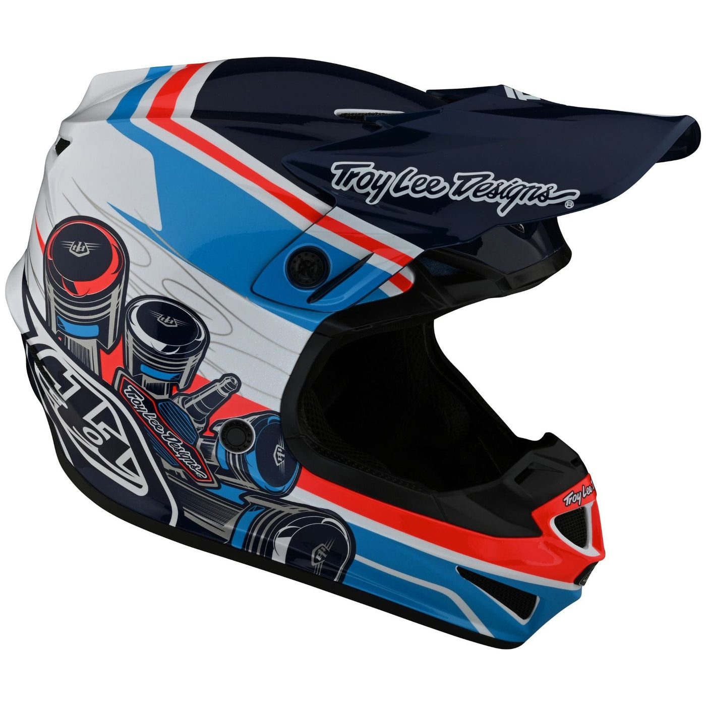 Troy Lee SE4 Polyacrylite Helmet Skooly - Blue/Orange 8Lines Shop - Fast Shipping