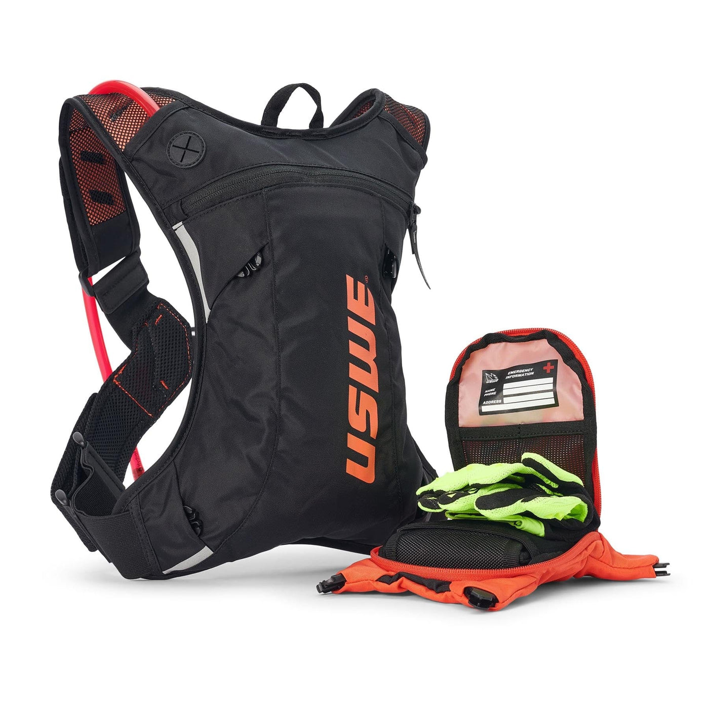 USWE MOTO Hydro 3L Hydration System Backpack - Black/Factory Orange 8Lines Shop - Fast Shipping