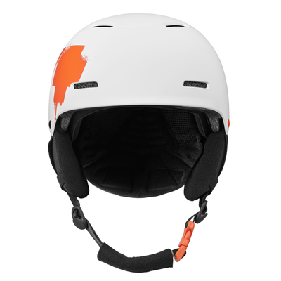 SPY Youth Snow Helmet Lil Astronomic Matte White - Orange Splatter Logo
