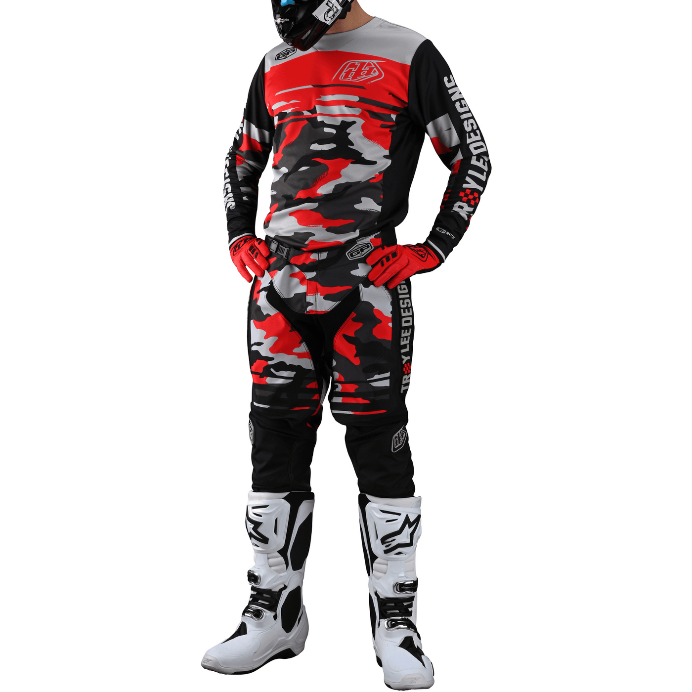 Krekls Troy Lee Designs GP Formula Camo - Black/Rocket Red