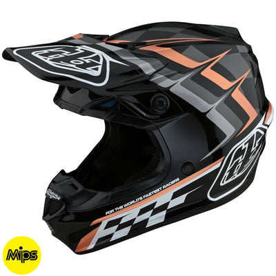 Troy Lee SE4 Polyacrylite Helmet Warped - Black/Copper