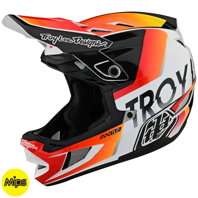 TLD D4 Composite MIPS Helmet Qualifier - White/Orange