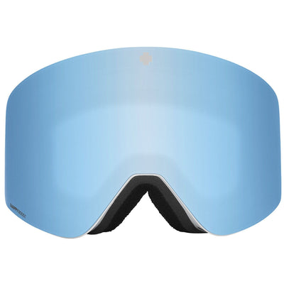 SPY Marauder Matte White with blue spectra mirror