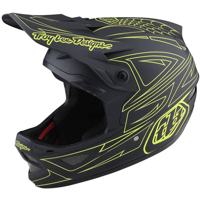 Troy Lee Desgins D3 Fiberlite Helmet Visor Spiderstripe - Gray/Yellow