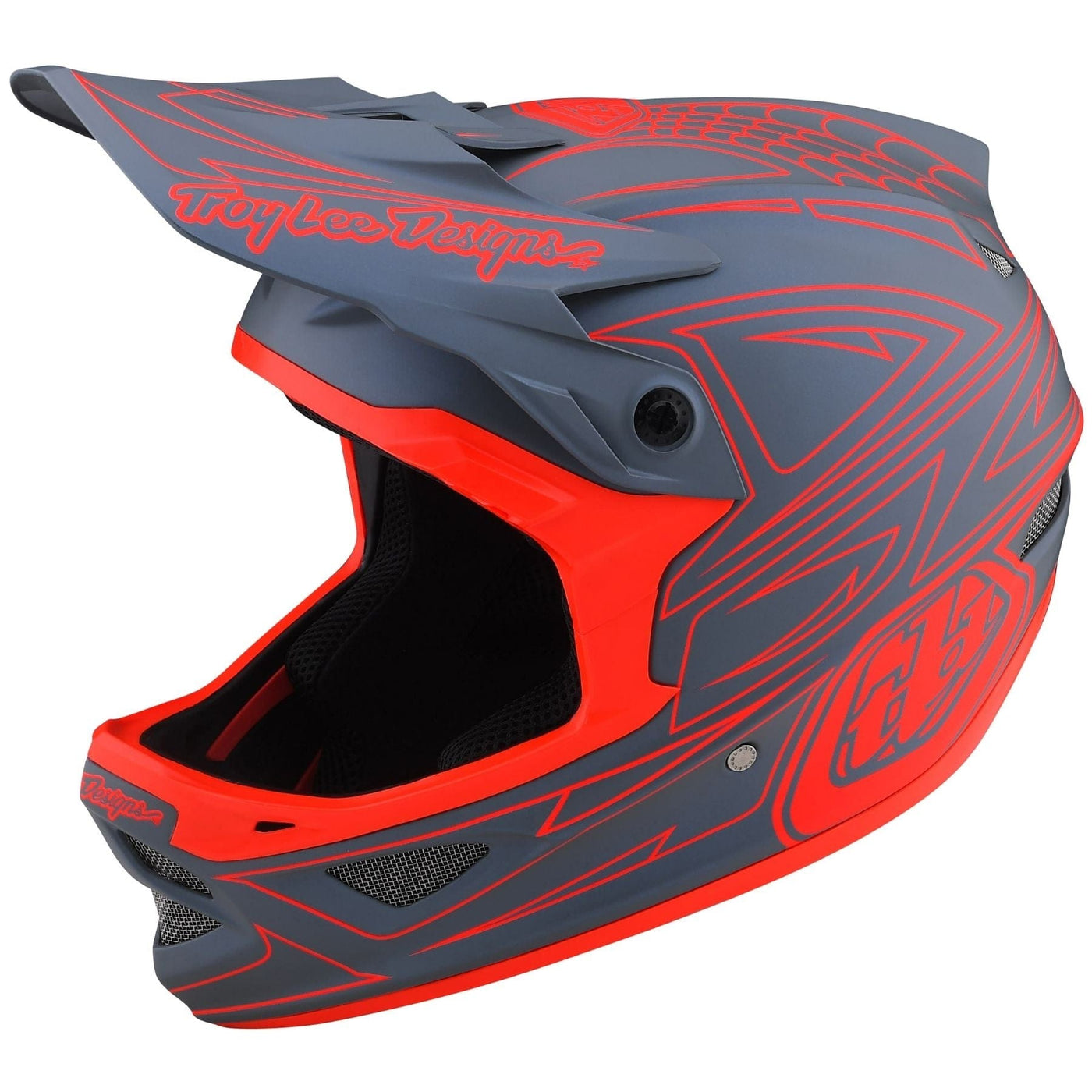 Troy Lee Desgins D3 Fiberlite Helmet Visor Spiderstripe - Gray/Red