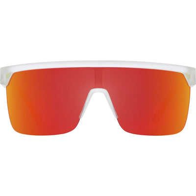 red mirrored oversize semi-rimless sunglasses 